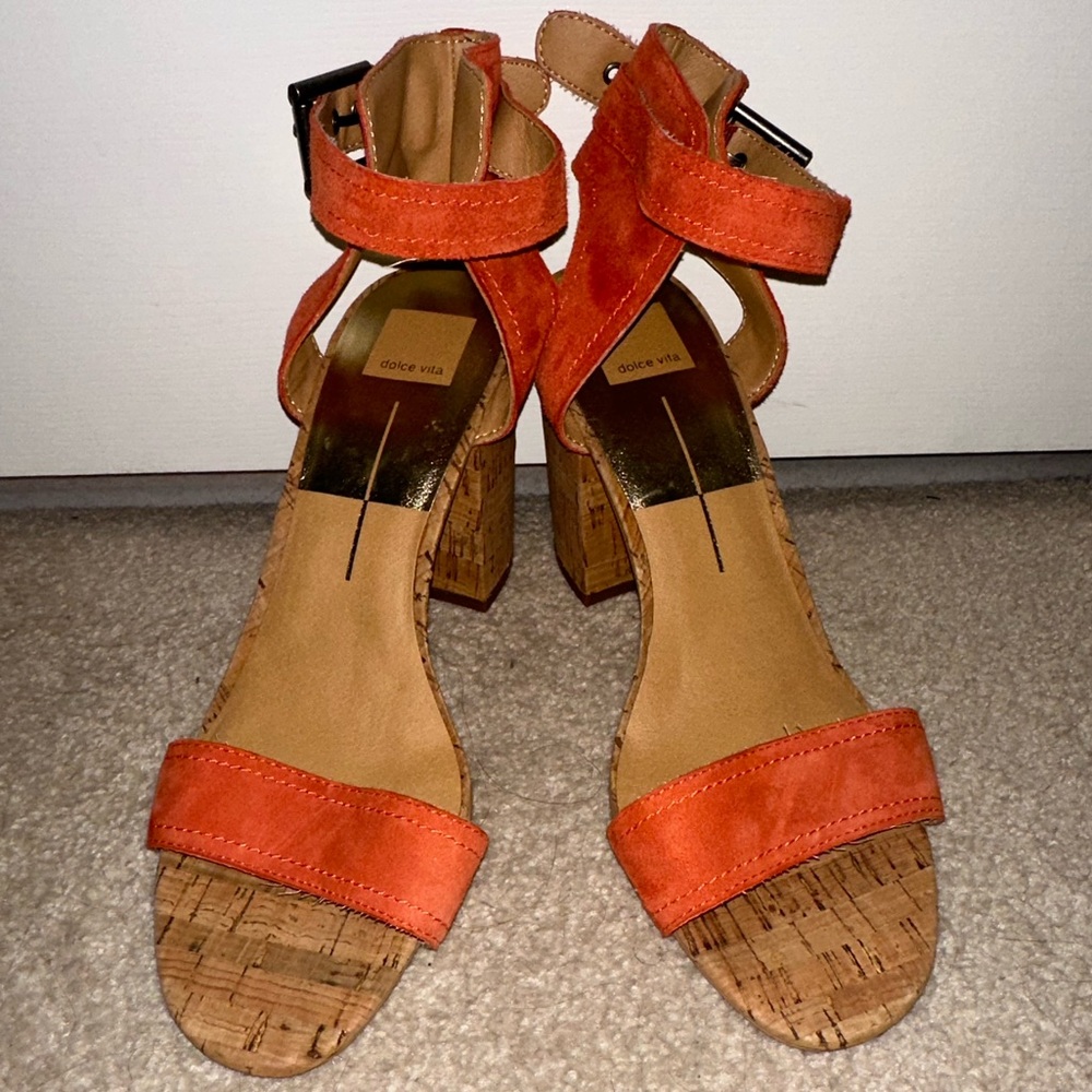 Dolce Vita Orange Heeled Sandals - Size 9.5